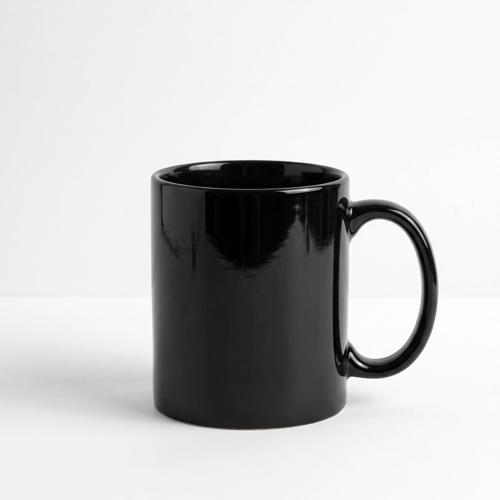 Black ceramic and stoneware coffee mug – 12 oz / 355 ml